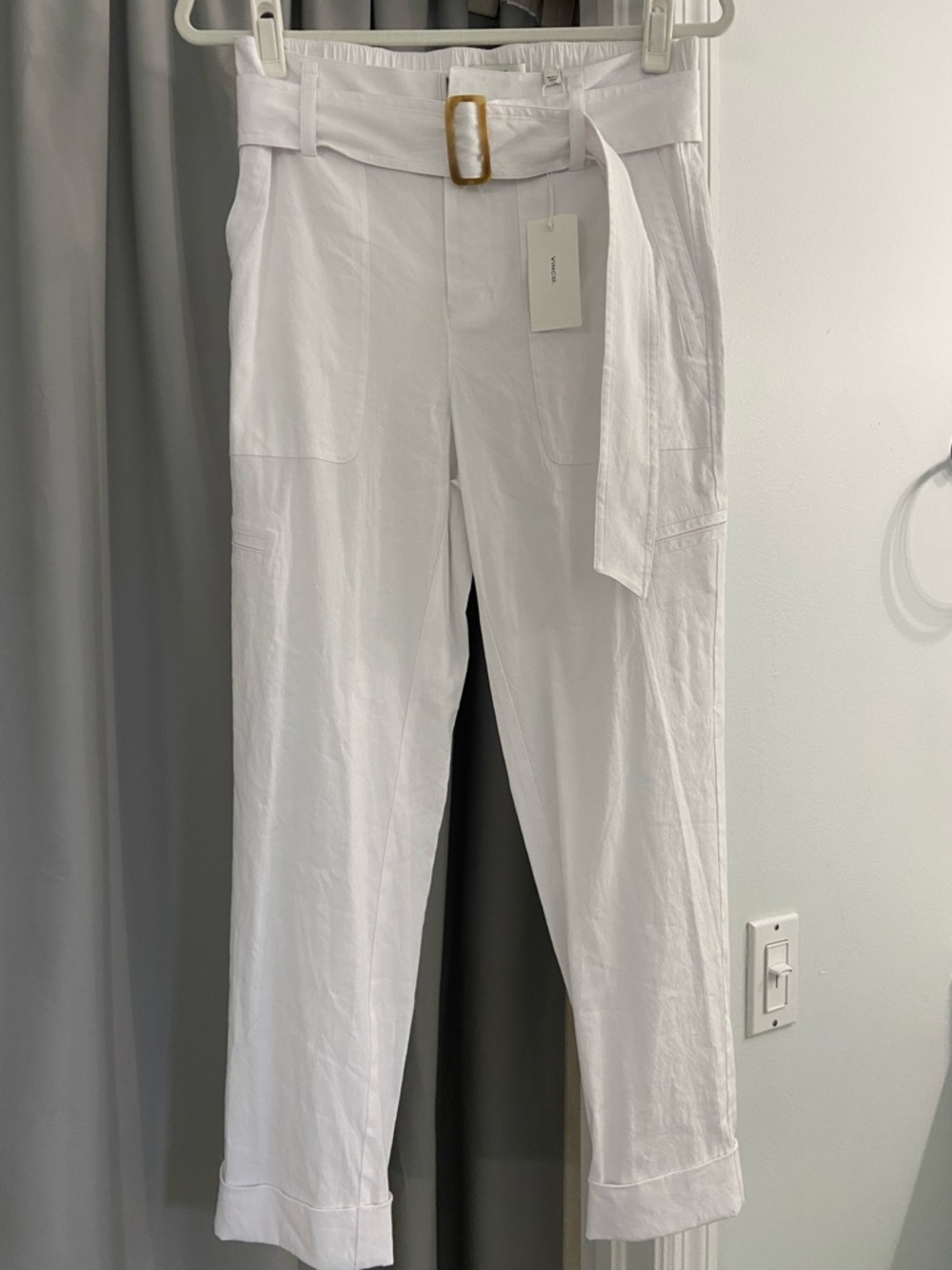 VINCE White Wide Leg Cargo Pants NWT Small